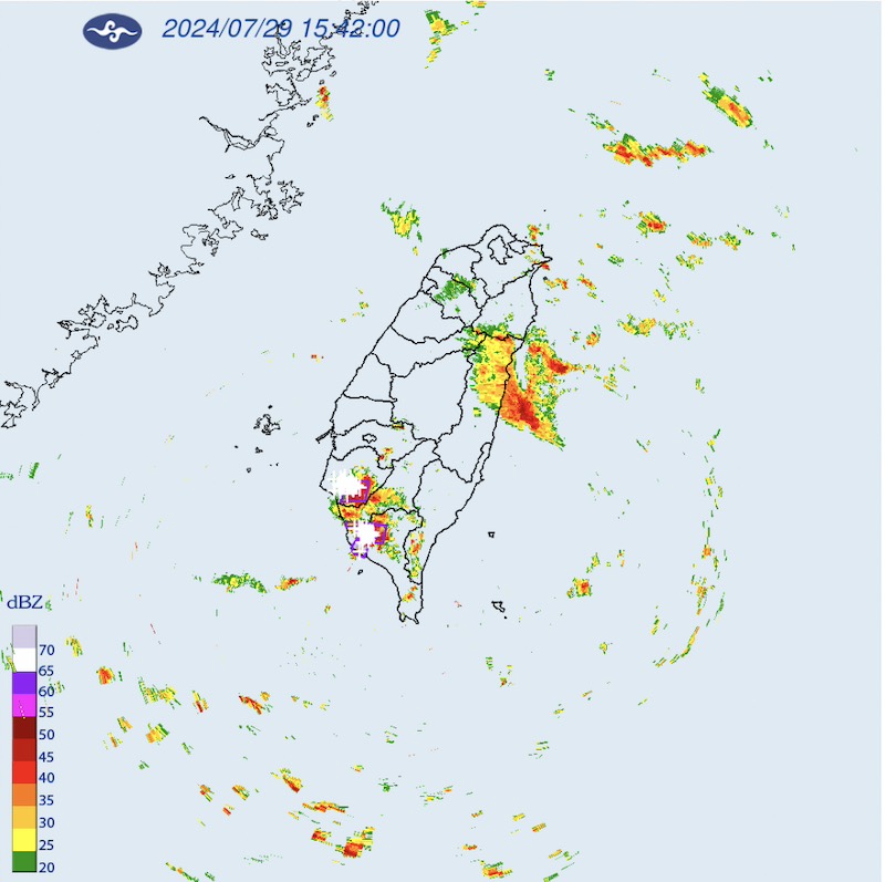 氣象署發布(7/29)大雷雨即時訊息