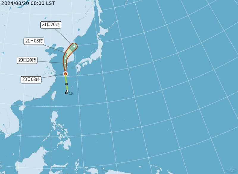 氣象署今(8/20)日發布颱風消息