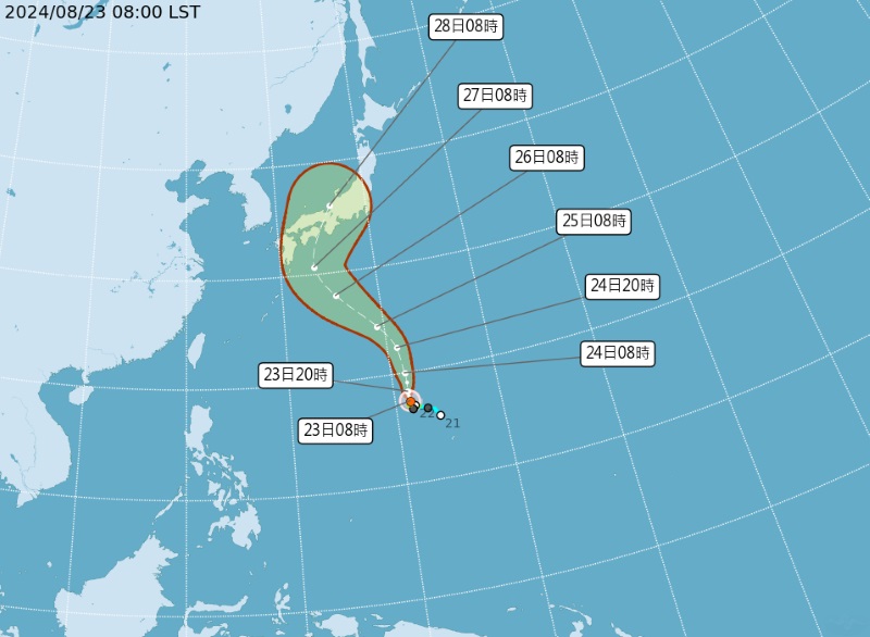 氣象署今(8/23)日發布颱風消息