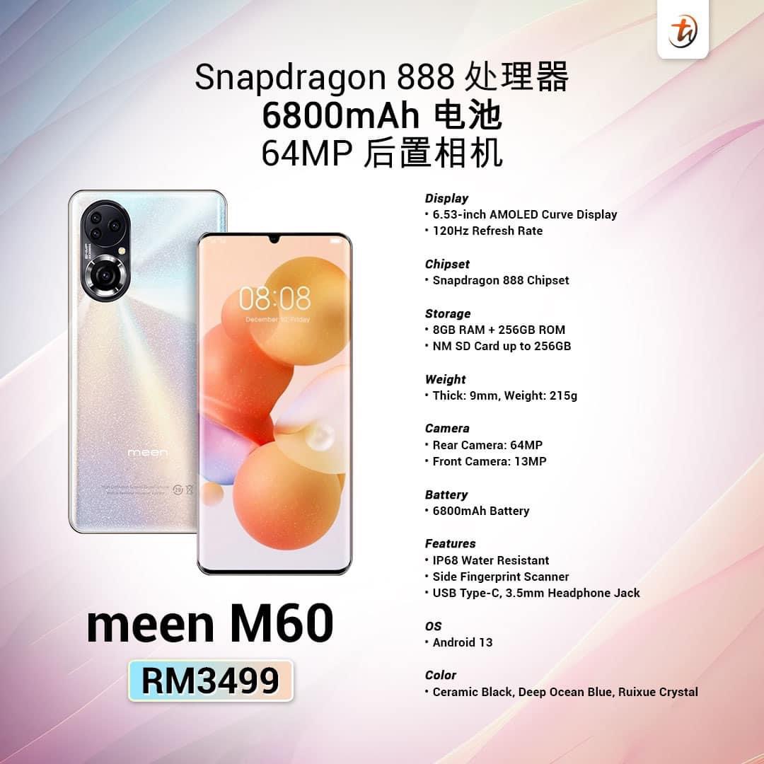 新款 Meen M60零售價爲馬幣RM3.499。圖/網路翻攝